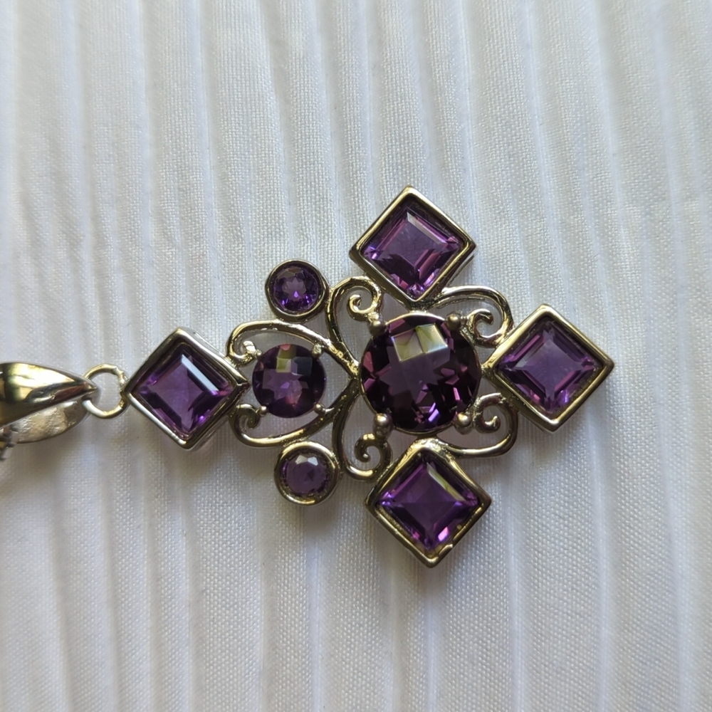 COPY - Amethyst cross Sterling Silver necklace